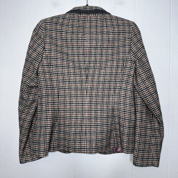 Talbots Women’s Houndstooth Multi Color Blazer Wool Blend Size 4 - Picture 2 of 7